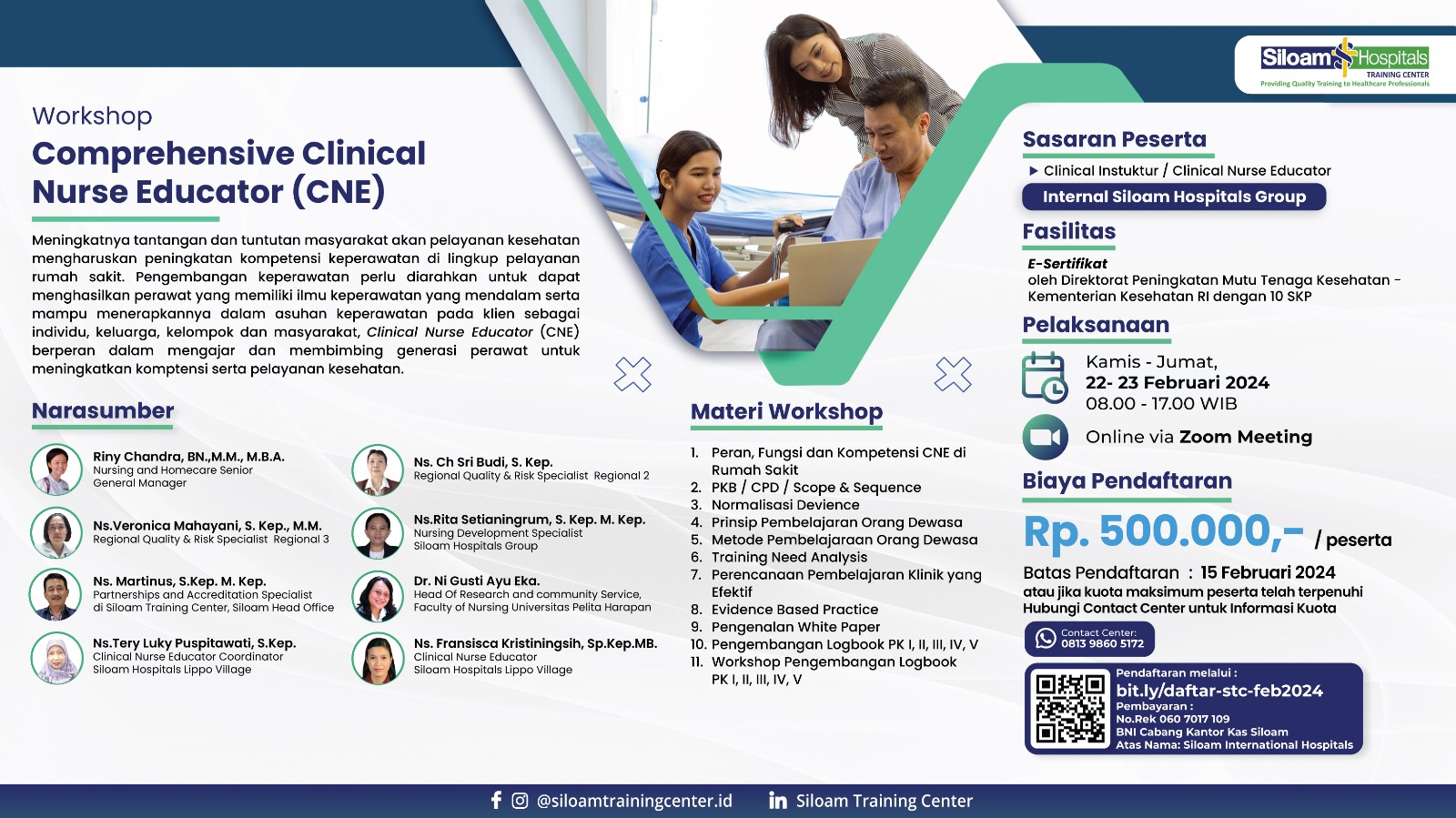 WORKSHOP COMPREHENSIVE CLINICAL NURSE EDUCATOR