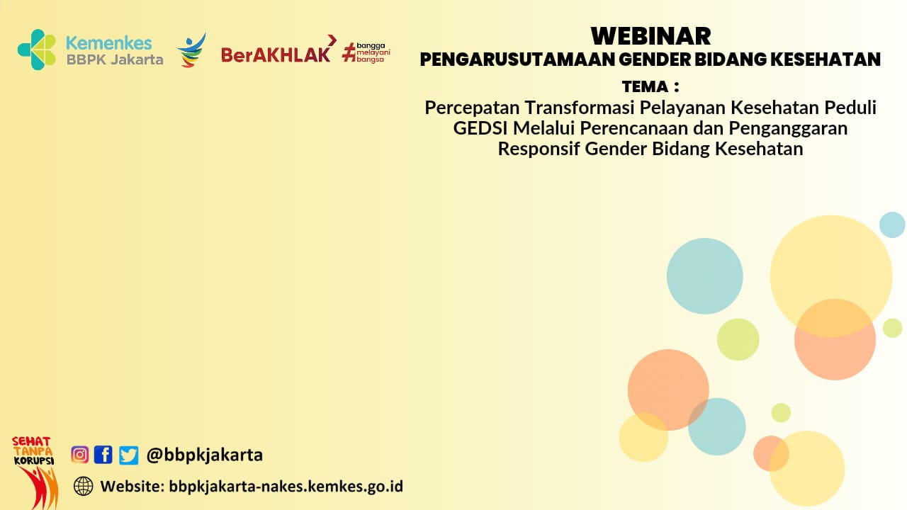 Webinar Fasilitator Pelatihan Perencanaan dan Penganggaran Responsif Gender Bidang Kesehatan (PPRG-BK)