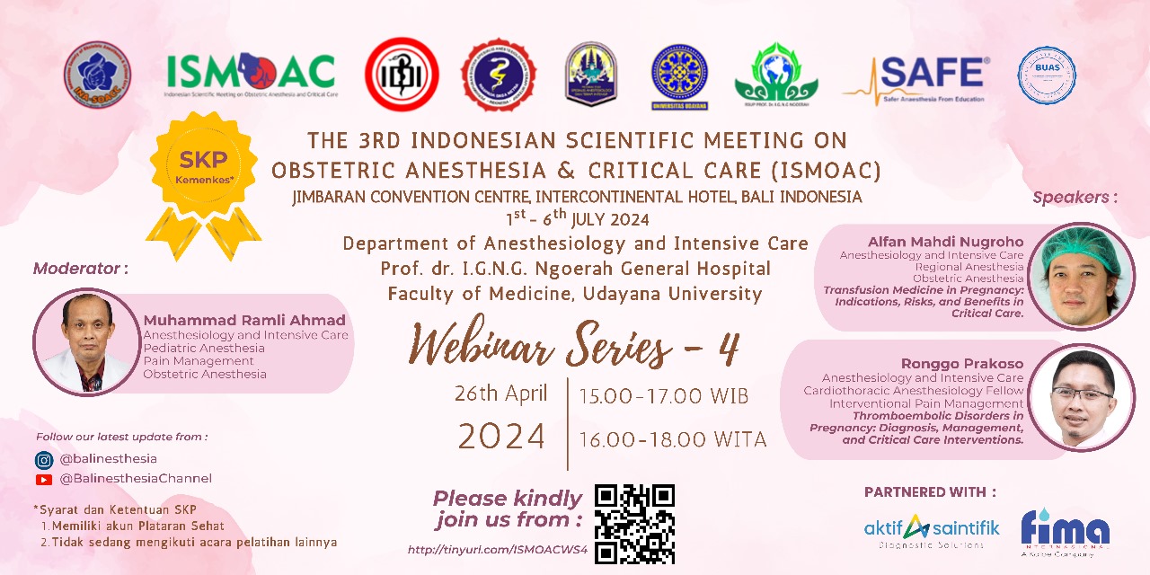 The 3rd Indonesian Scientific Meeting On Obstetric Anesthesia  Critical Care