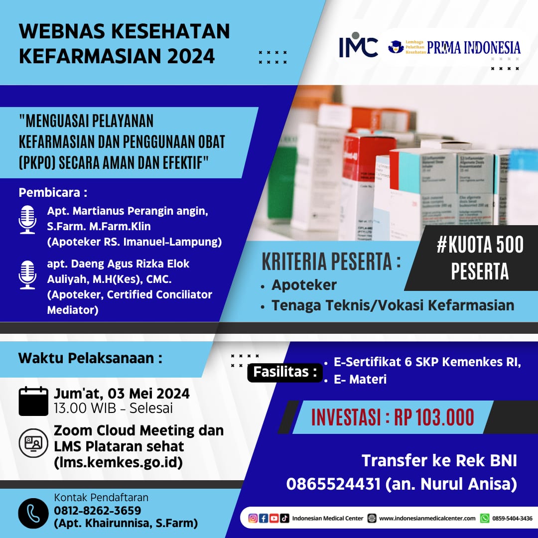 Menguasai Pelayanan Kefarmasian dan Penggunaan Obat (PKPO) secara Aman  dan Efektif