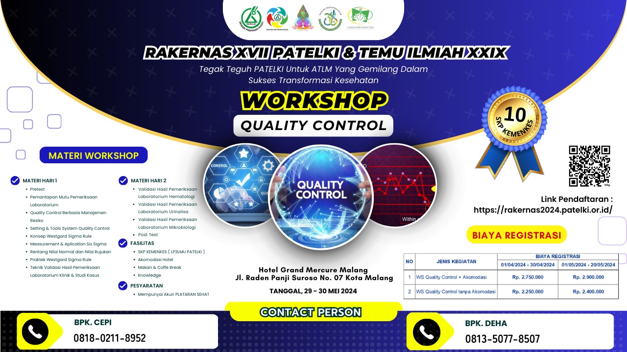 WORKSHOP QUALITY CONTROL  RAKERNAS PATELKI KE-XVII TAHUN 2024