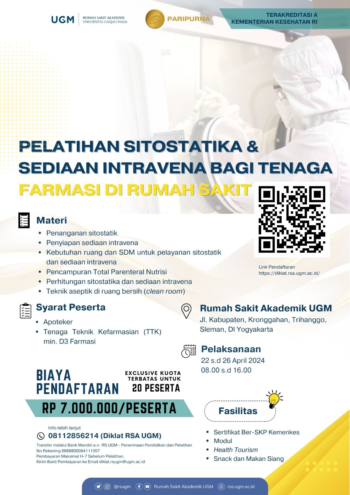 Pelatihan Sitostatika dan Sediaan Intravena bagi Tenaga Farmasi di Rumah Sakit