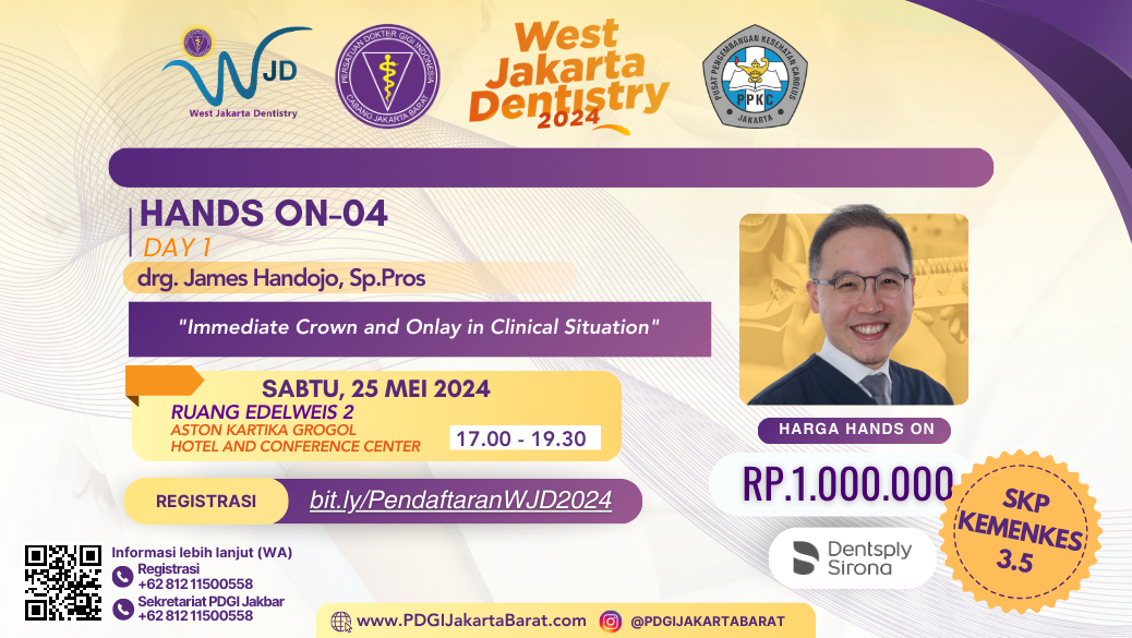 Workshop Immediate Crown and Onlay in Clinical Situation