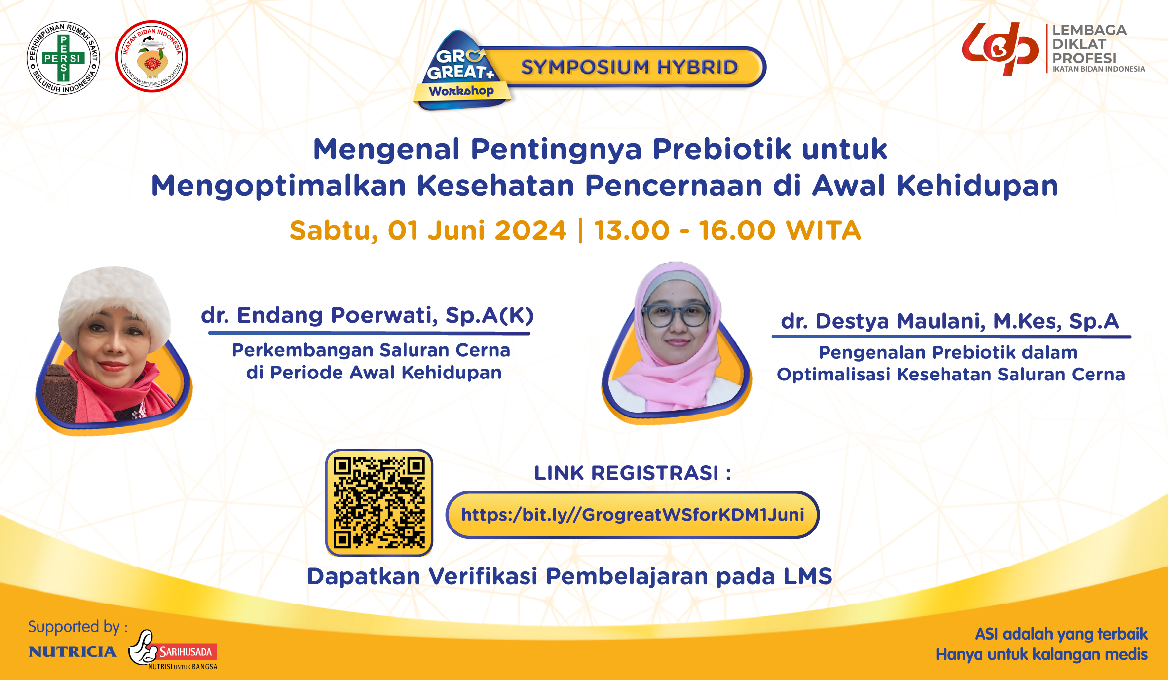 Seminar Hybrid dengan tema Mengenal Pentingnya Prebiotik untuk Mengoptimalkan Kesehatan Pencernaan di Awal Kehidupan