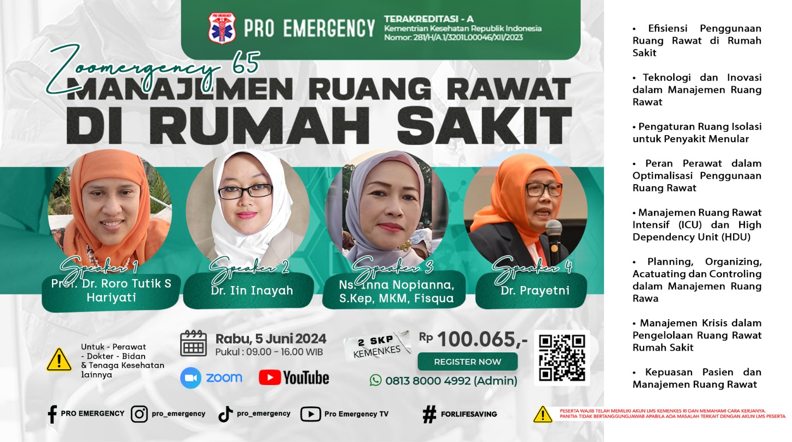 Webinar Manajemen Ruang Rawat di Rumah Sakit