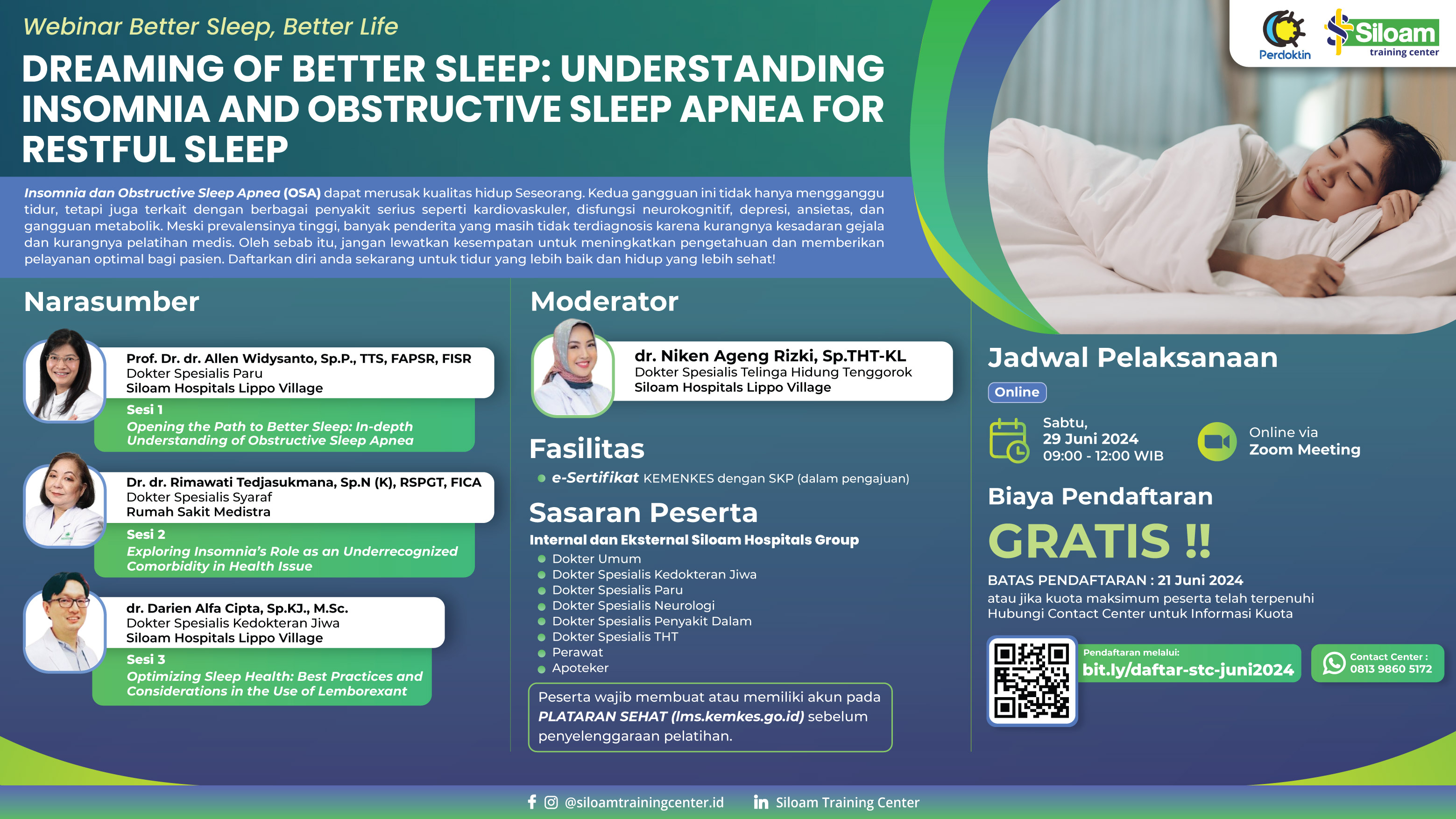 WEBINAR BETTER SLEEP, BETTER LIFE DREAMING OF BETTER SLEEP UNDERSTANDING INSOMNIA AND OBSTRUCTIVE SLEEP APNEA FOR RESTFUL SLEEP
