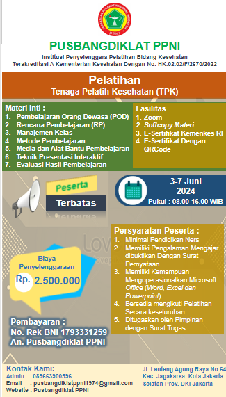 10250-Pelatihan Tenaga Pelatih Kesehatan (TPK) Batch 5