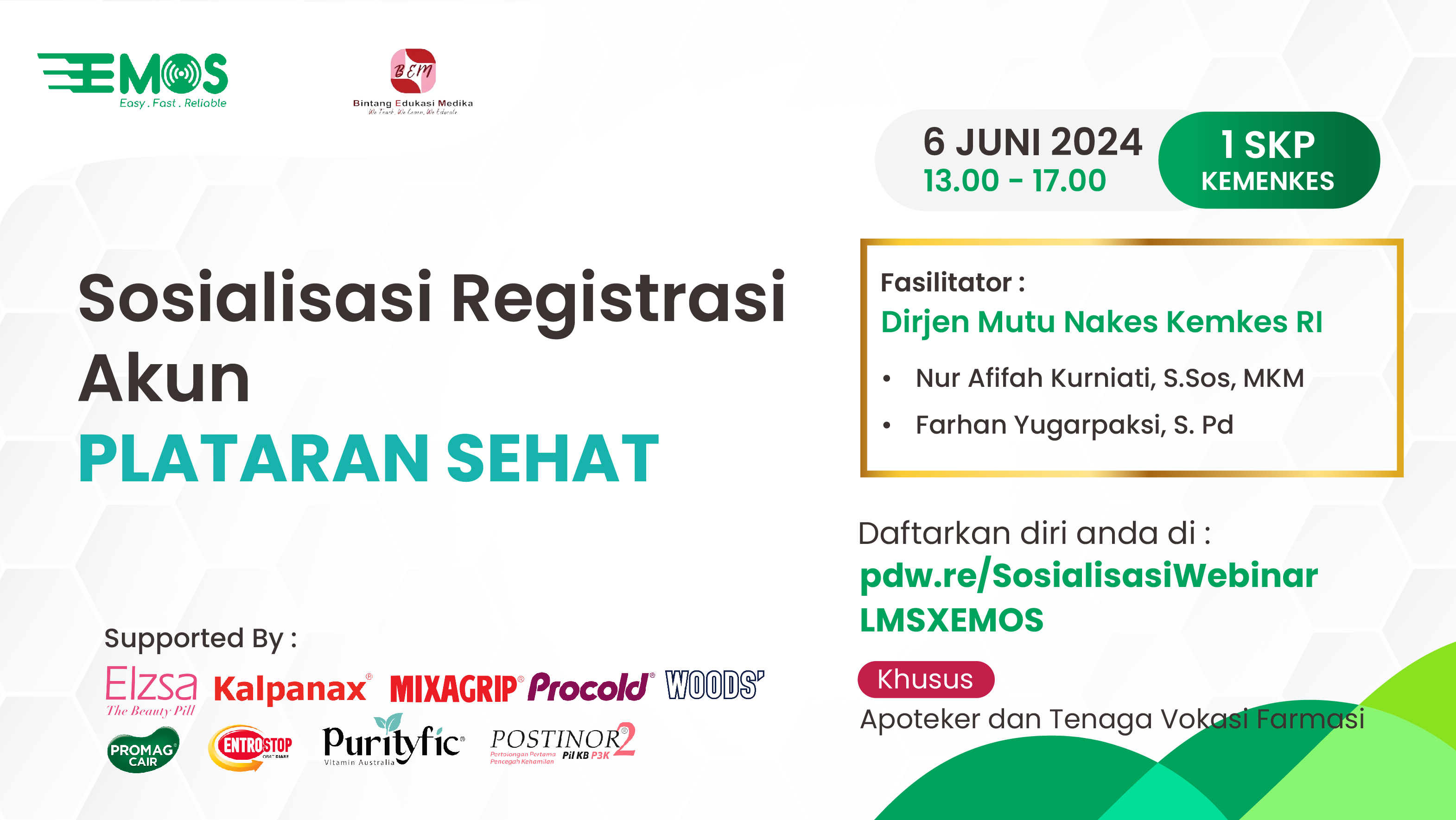 WORKSHOP SOSIALISASI PEMBUATAN AKUN LMS PLATARAN SEHAT BAGI TENAGAKEFARMASIAN
