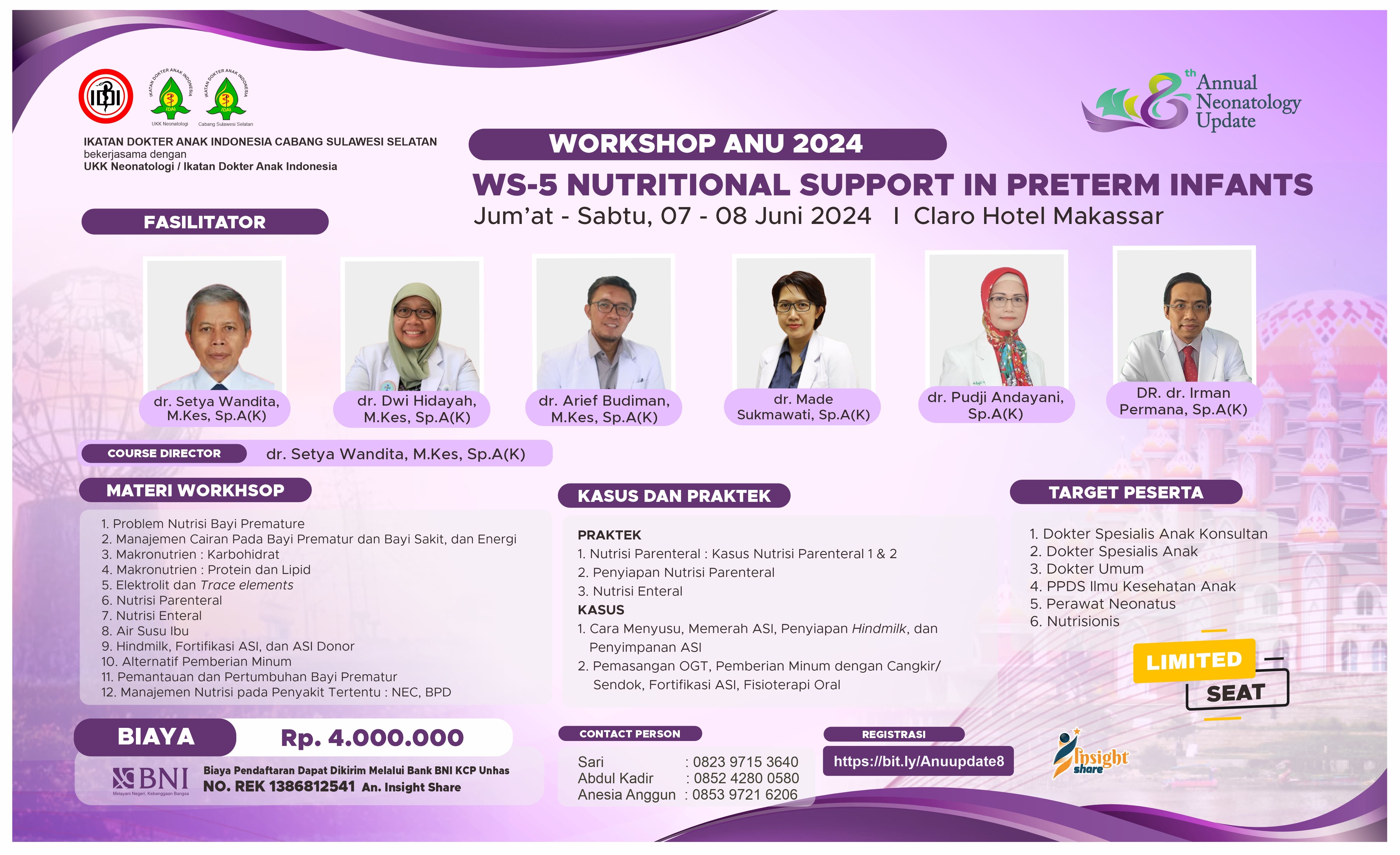 Workshop Nutritional Support in Preterm Infants