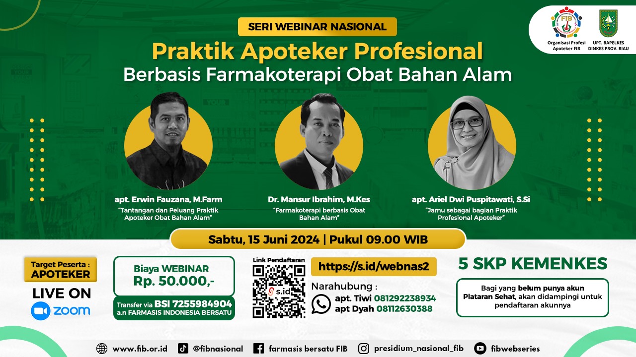 Webinar Praktik Apoteker Profesional Berbasis Farmakoterapi Obat Bahan Alam