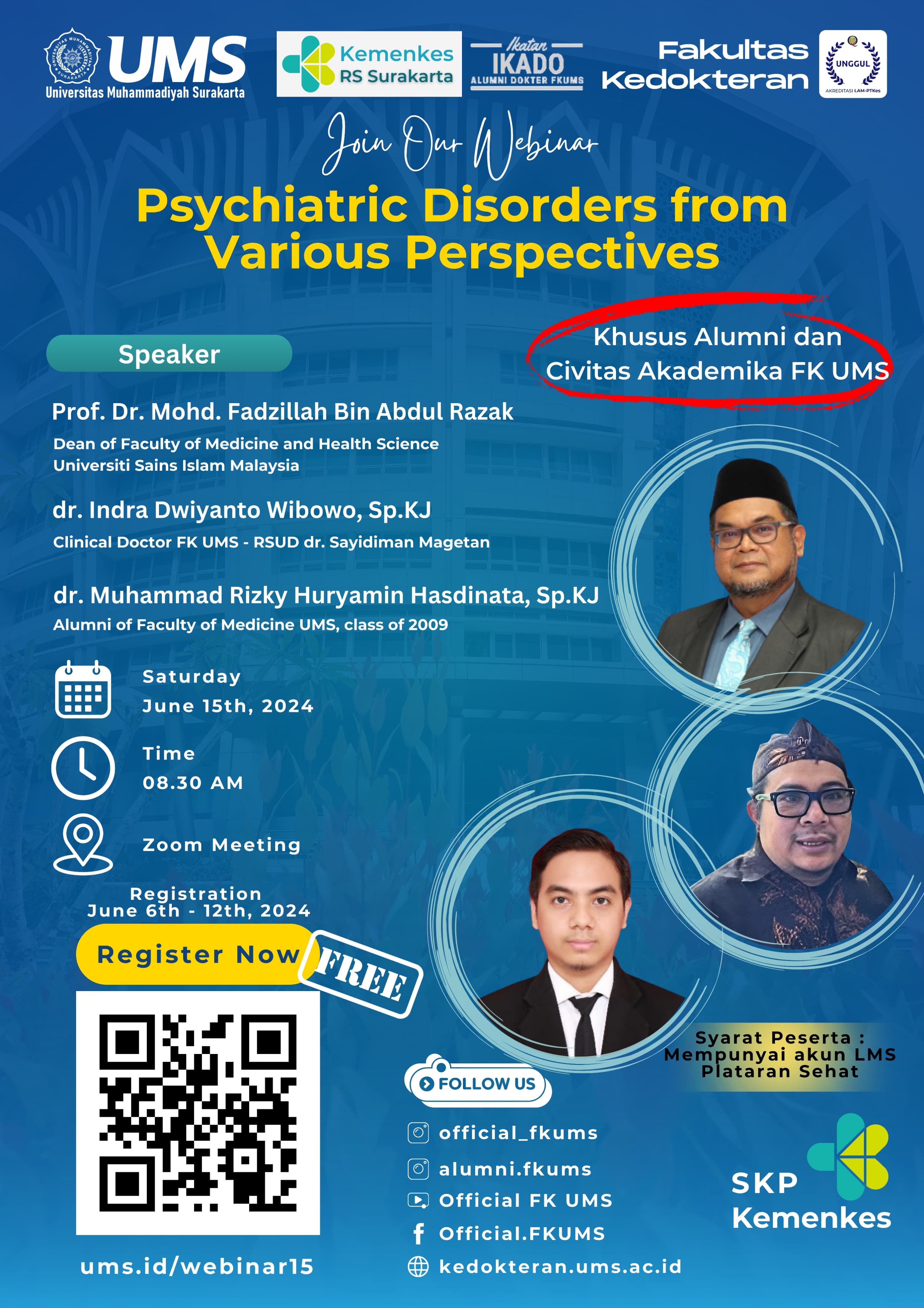  Webinar Alumni  FK UMS - Psychiatric disorders from the various perspectives