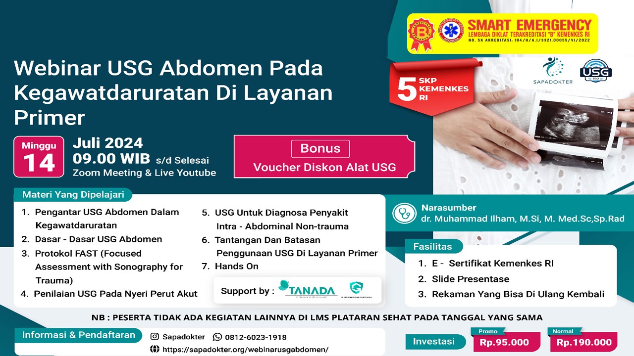 WEBINAR SAPA DOKTER dengan Tema USG ABDOMEN PADA KEGAWATDARURATAN DI LAYANAN PRIMER