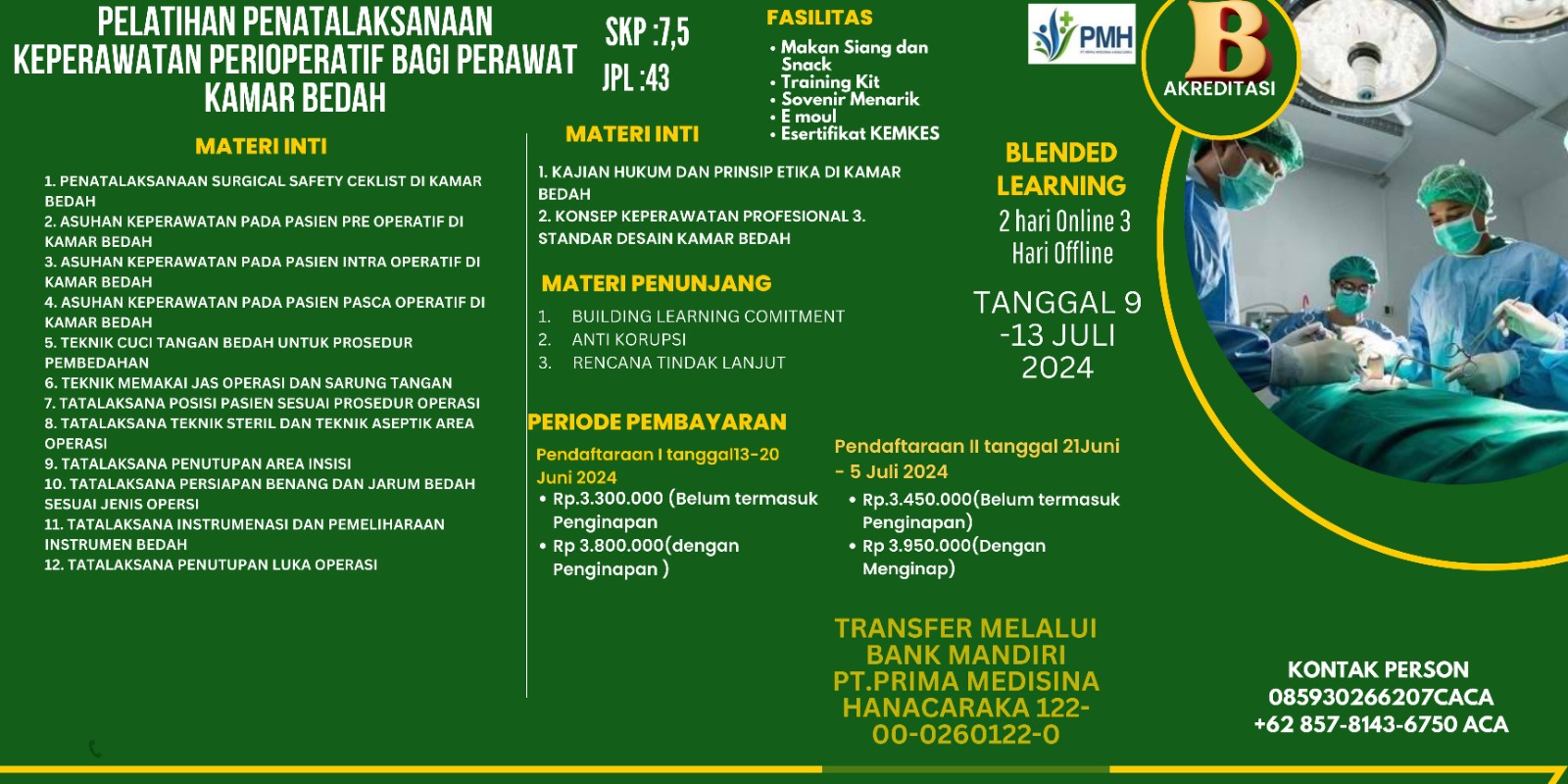 Pelatihan Penatalaksanaan Keperawatan Perioperatif Bagi Perawat Kamar Bedah