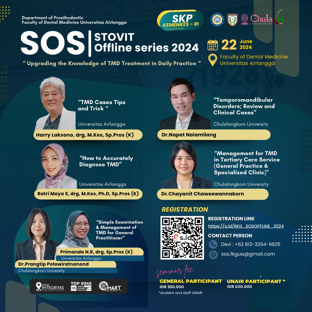 SEMINAR STOVIT OFFLINE SERIES 2024 Upgrading The Knowledge Of TMD Treatment In Daily Practice