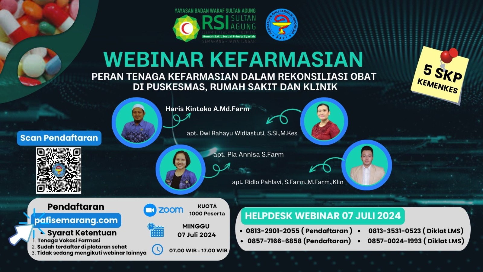 Webinar Nasional Kefarmasian Peran Tenaga Kefarmasian Dalam Rekonsiliasi Obat Di Puskesmas, Rumah Sakit Dan Klinik