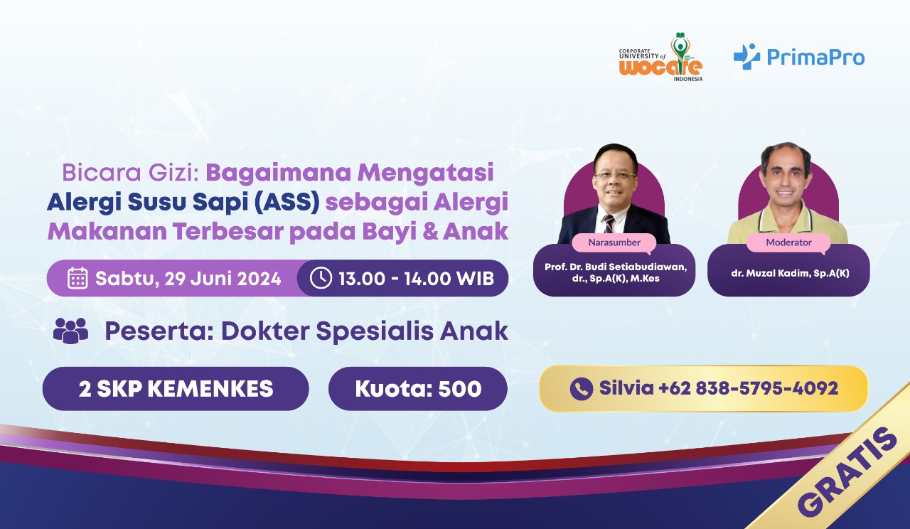 WEBINAR BICARA GIZI BAGAIMANA MENGATASI ALERGI SUSU SAPI (ASS) SEBAGAI ALERGI MAKANAN TERBESAR PADA BAYI  ANAK