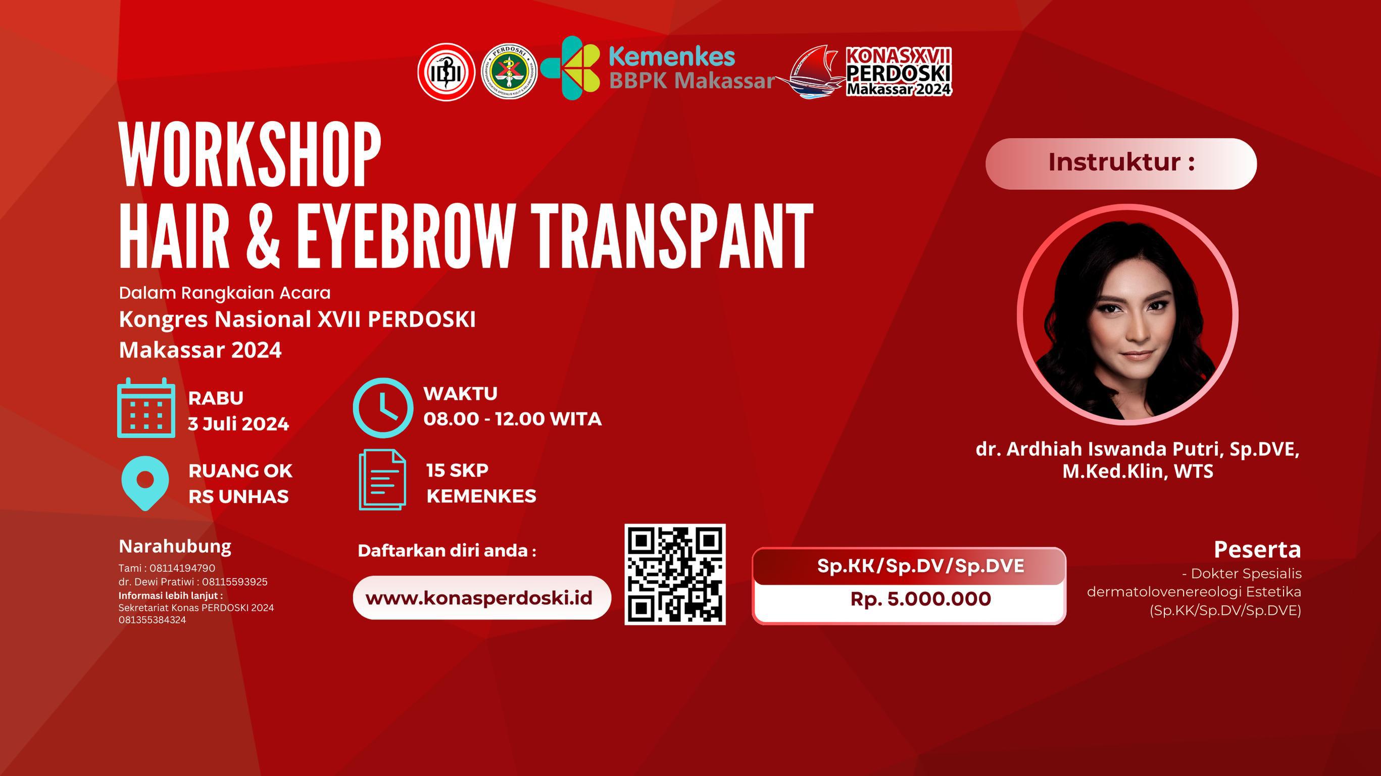 Workshop Hair and Eyebrow Transplantation bekerja sama dengan Perdoski