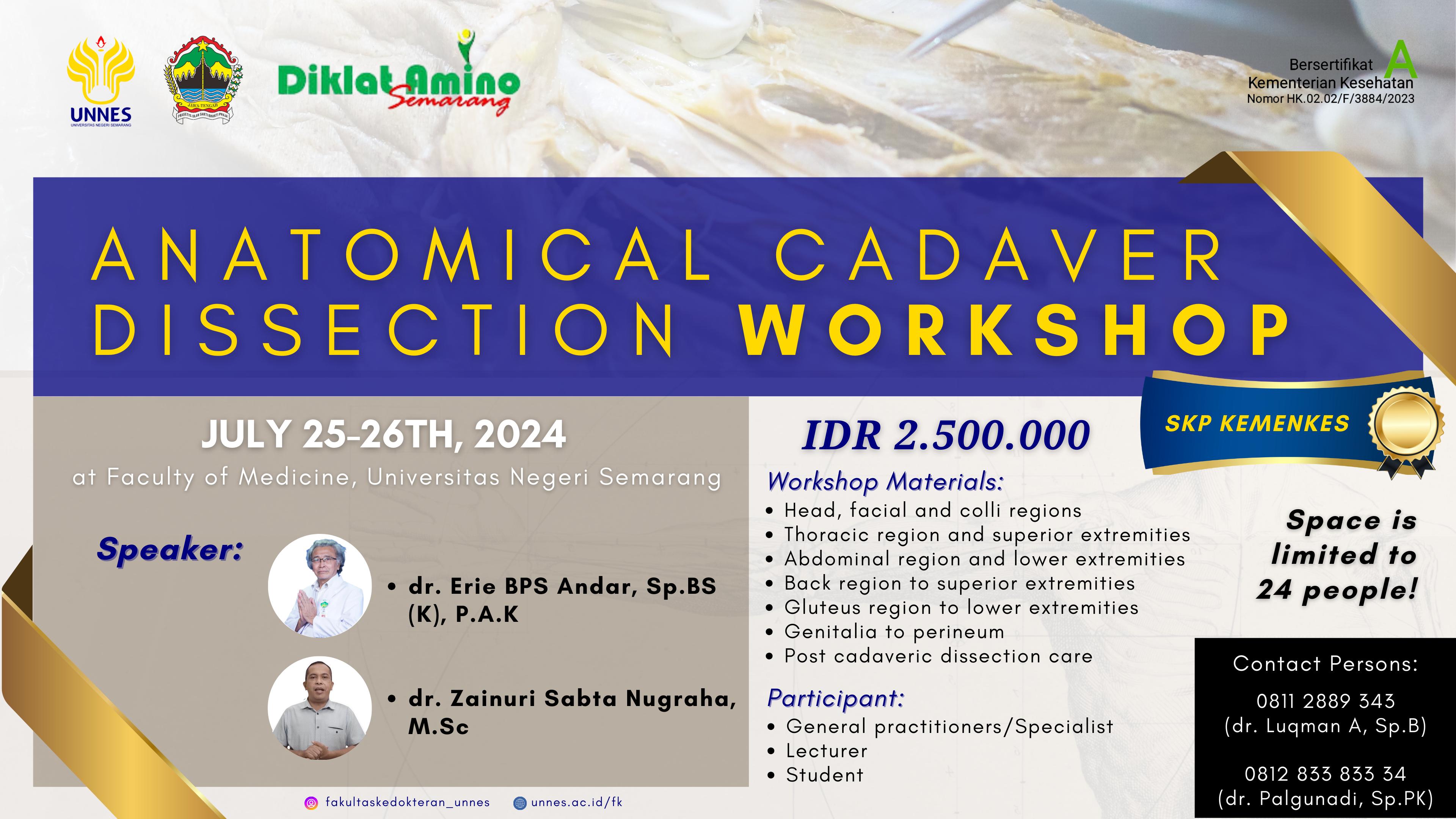 WORKSHOP DISEKSI CADAVER BAGI DOSEN