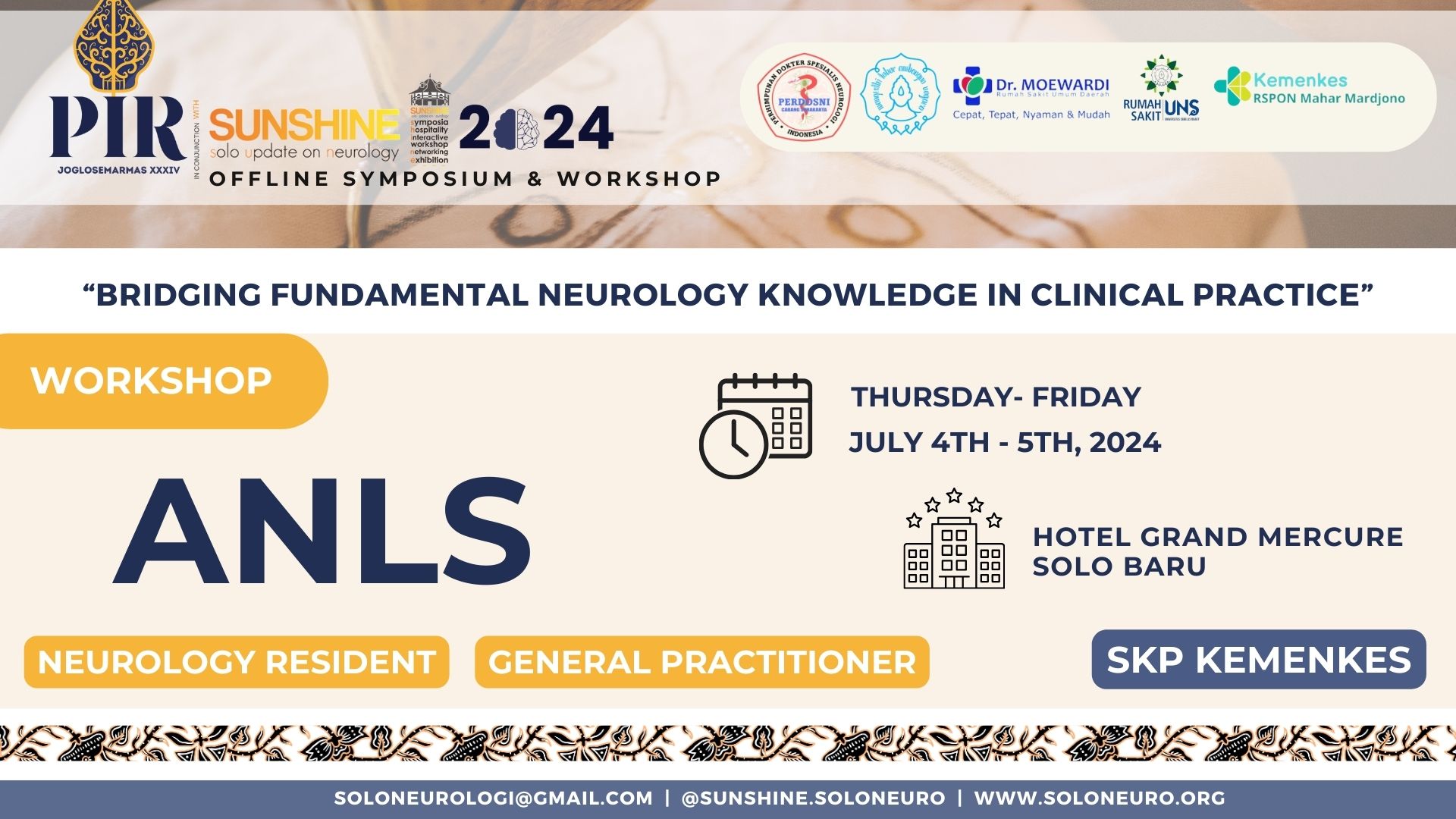 SUNSHINE 2024 - Workshop Advance Neurology Life Support (ANLS)