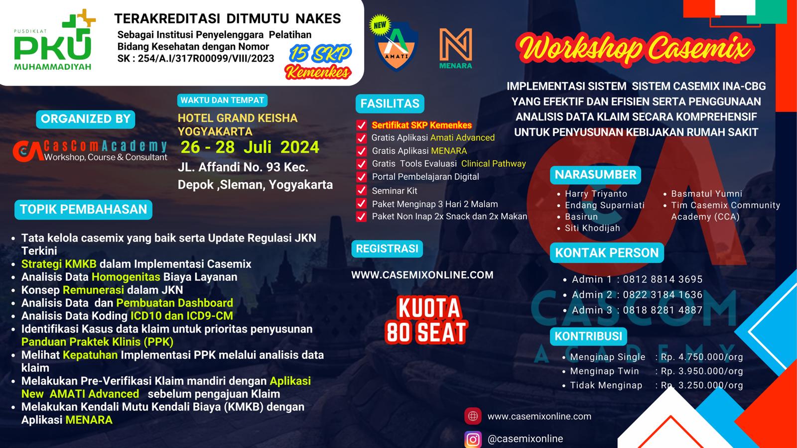 Workshop Implementasi Sistem casemix ina-cbg yang Efektif dan Efisien serta Penggunaan Analisis Data Plaim secara Komprehensif untuk Penyusunan Kebijakan Rumah Sakit