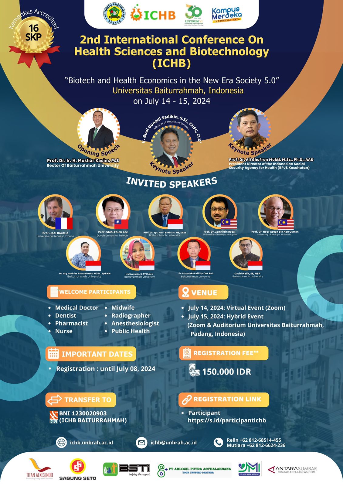 International Conference On Health Sciences Biotecnology (ICHB) - Biotech and Health Economics in the New Era Society 5.0