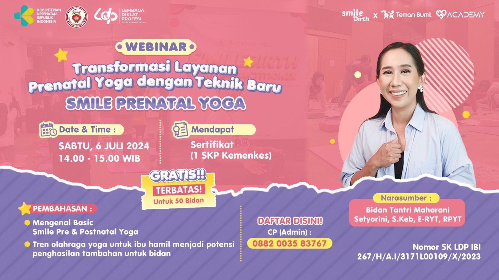 Webinar Transformasi Layanan Prenatal Yoga dengan Teknik Baru SMILE PRENATAL YOGA