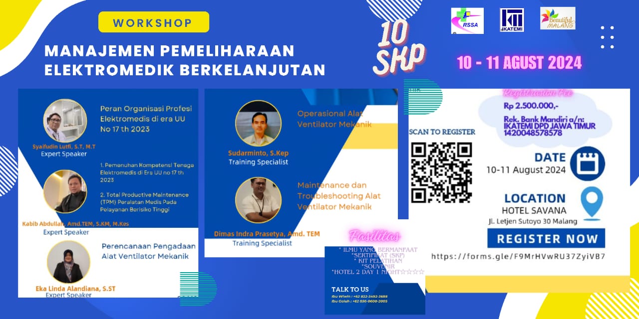 WORKSHOP MANAJEMEN PEMELIHARAAN ELEKTROMEDIK BERKELANJUTAN