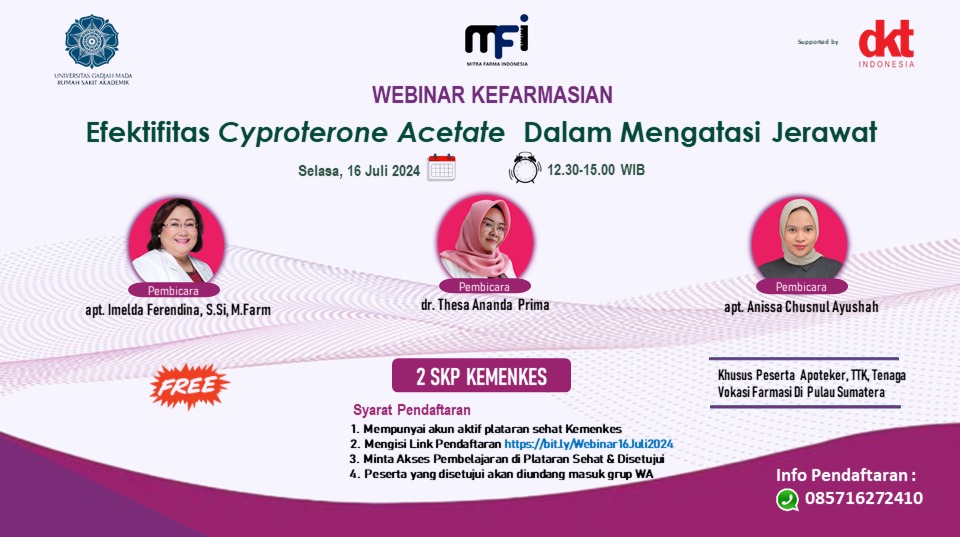  (16 Juli 2024) Webinar Efektifitas Cyproterone Asetate Dalam Mengatasi Jerawat