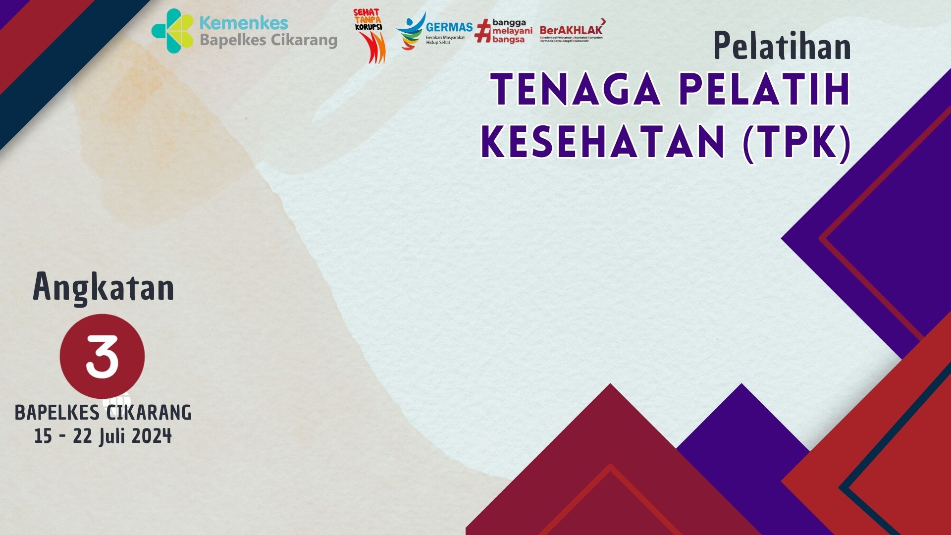Pelatihan Tenaga Pelatih Kesehatan Angkatan III