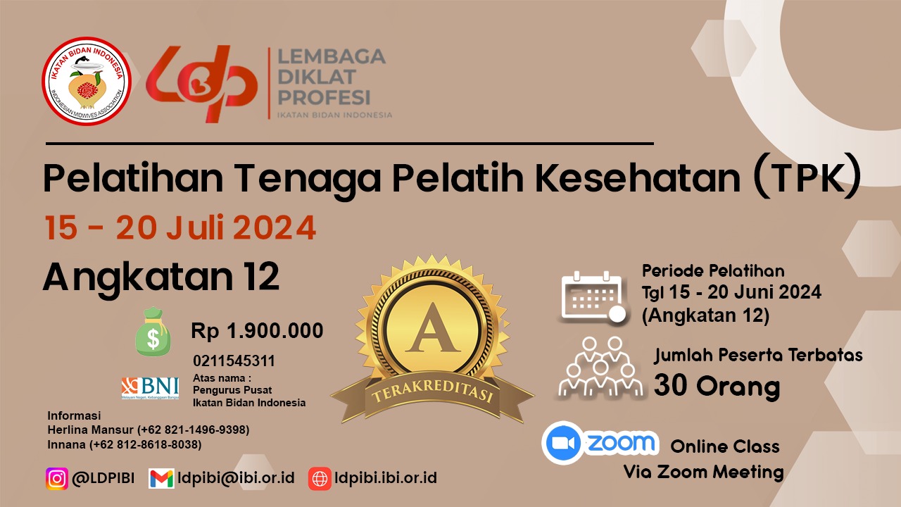 PELATIHAN TENAGA PELATIH KESEHATAN ANGKATAN 12 LDP IBI