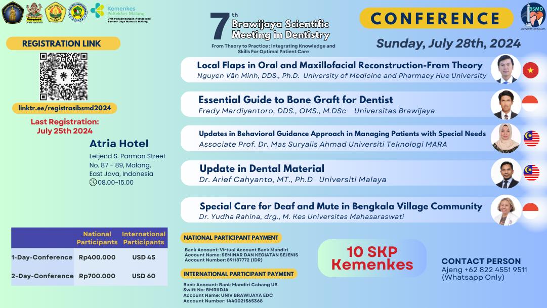 7th Brawijaya Scientific Meeting In Dentistry (From Theory to Practice Integrating Knowledge and Skills For Optimal Patient Care) Day 2
