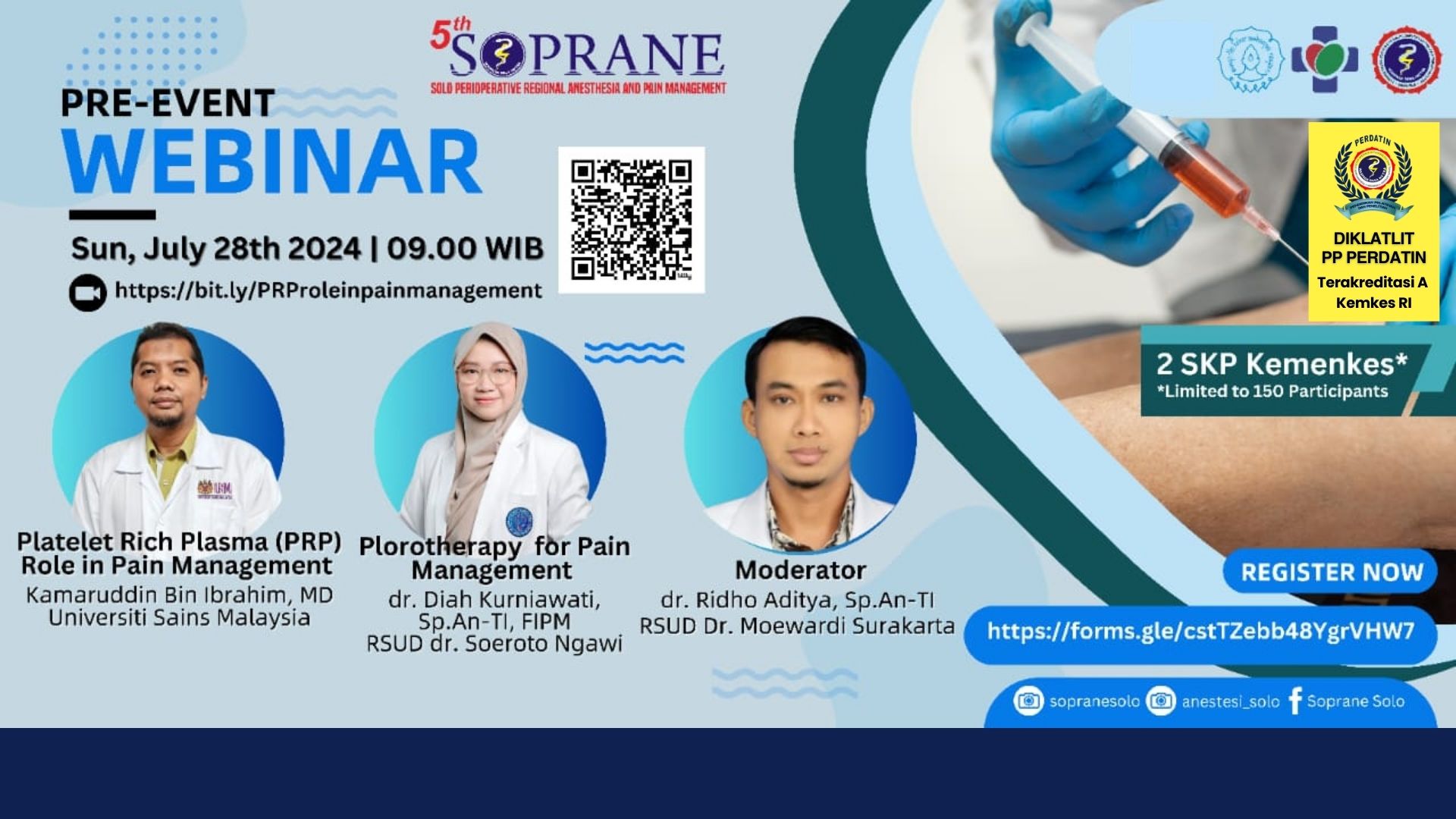 WEBINAR SOLO PERIOPERATIVE REGIONAL ANESTHESIA AND PAIN MANAGEMENT