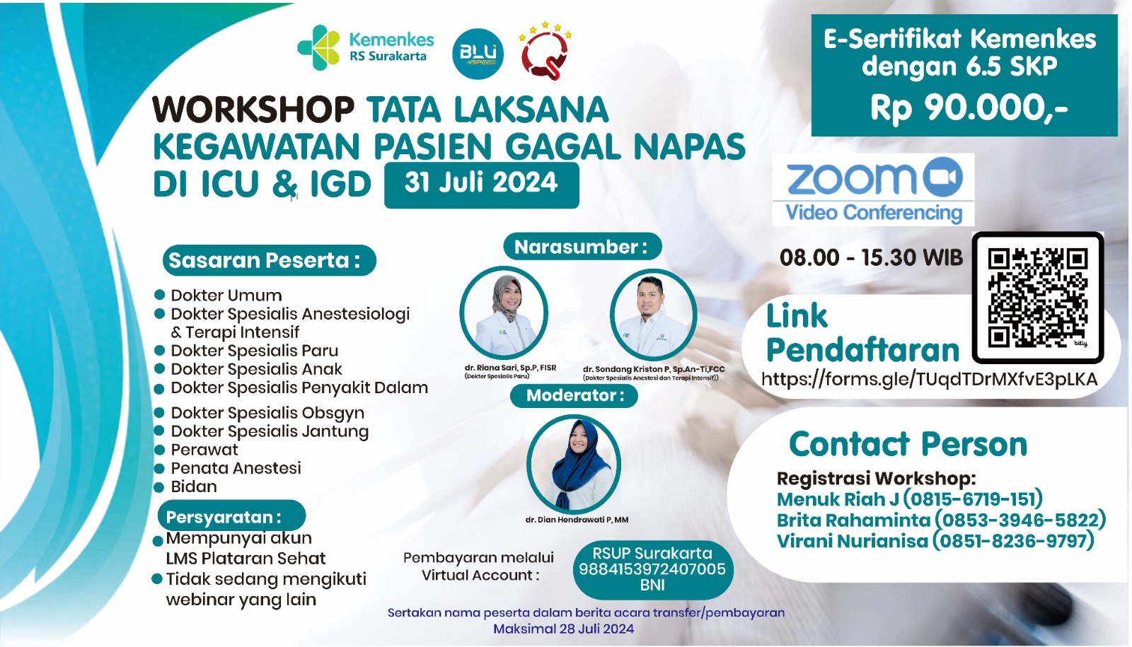 WORKSHOP TATALAKSANA KEGAWATAN  PASIEN GAGAL NAFAS DI IGD DAN ICU