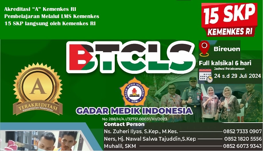 Pelatihan Basic Trauma Cardiac Life Support (BTCLS) Bireuen Kelas B