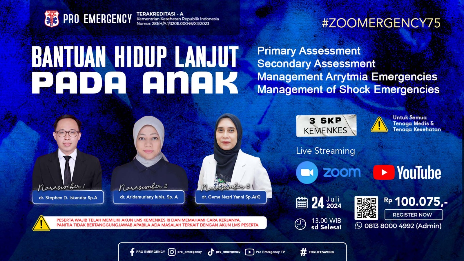 Webinar Bantuan Hidup Lanjut Pada Anak