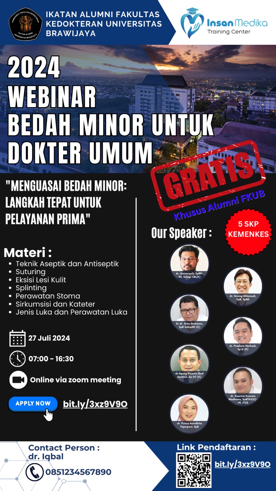 Webinar Bedah Minor untuk Dokter Umum di Daerah