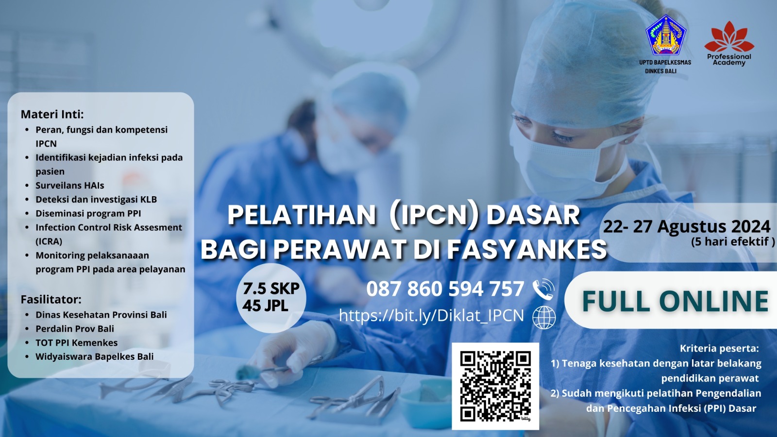 Pelatihan Infection Prevention Control Nurse (IPCN) Dasar Bagi Perawat di Fasyankes