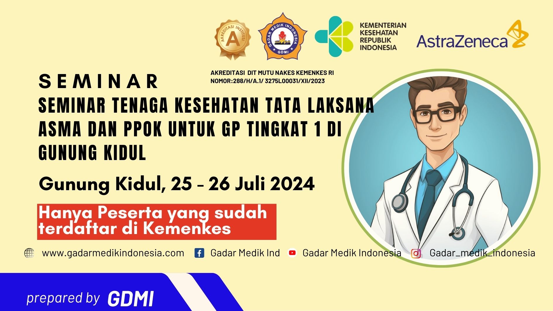 Seminar Tenaga Kesehatan Tata Laksana Asma dan PPOK Untuk GP Tingkat 1 di Gunung Kidul