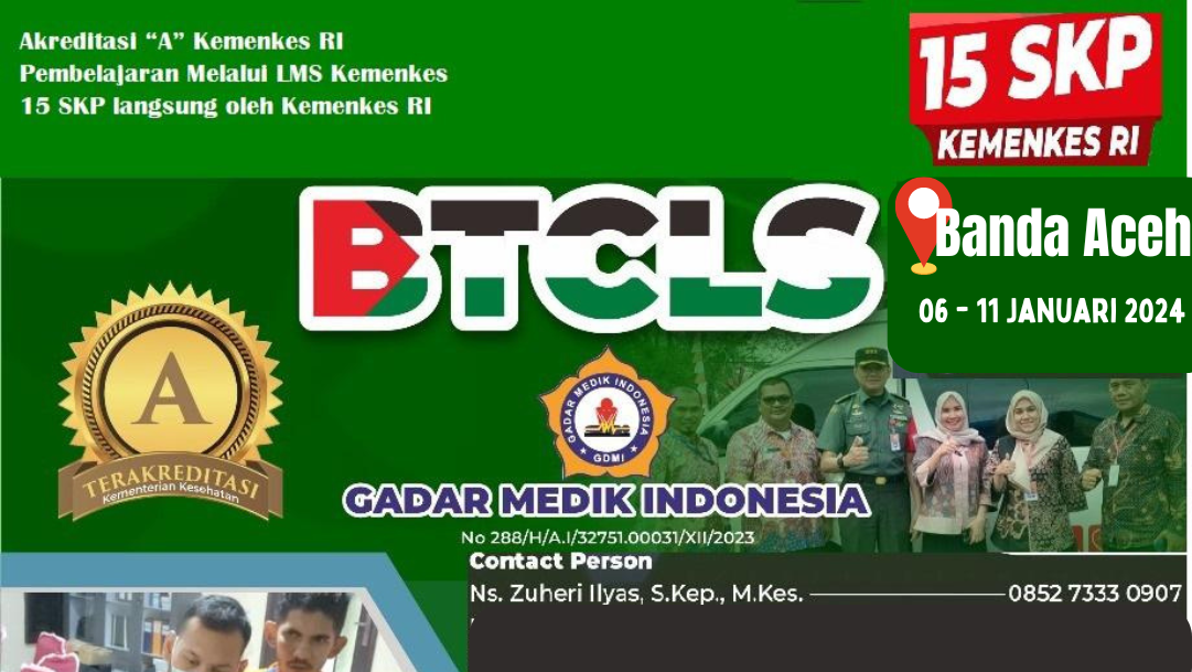 Pelatihan Basic Trauma Cardiac Life Support (BTCLS) Banda Aceh