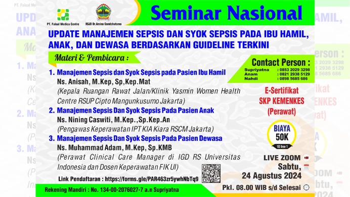 Seminar Nasional Update Manajemen Sepsis dan Syok Sepsis pada Ibu Hamil, Anak, dan Dewasa Berdasarkan Guideline Terkini