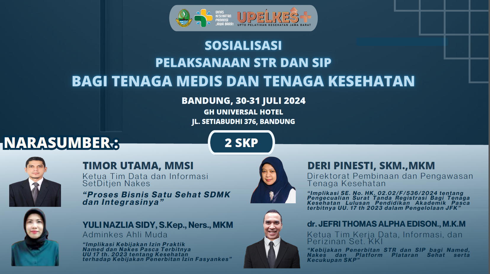  SOSIALISASI (SARASEHAN) PELAKSANAAN STR DAN SIP BAGI TENAGA MEDIS DAN TENAGA KESEHATAN