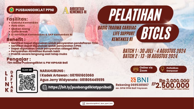 Pelatihan Basic Trauma Cardiac Life Support (BTCLS) di Poltekkes Kemenkes Denpasar Kelas C