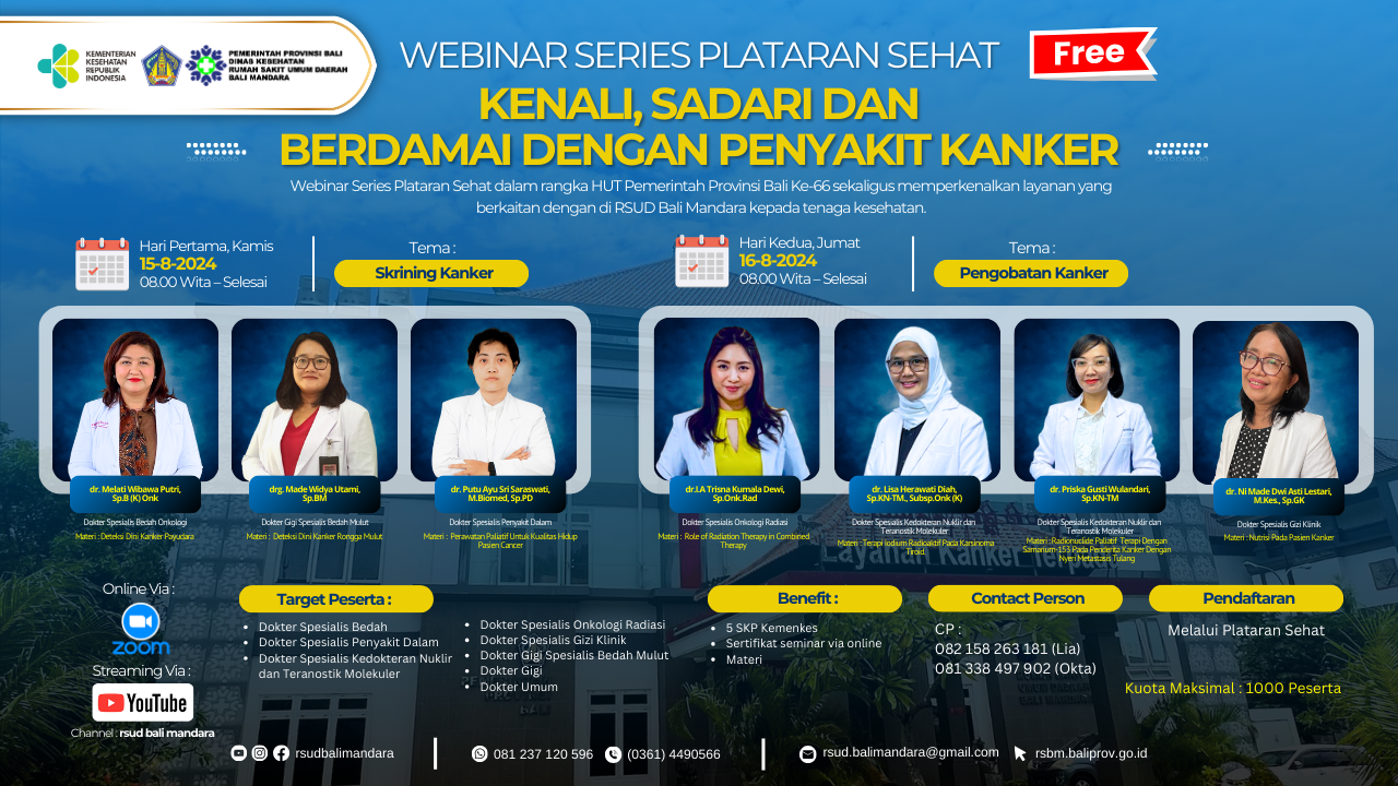 Webinar Kenali, Sadari dan Berdamai dengan Penyakit Kanker