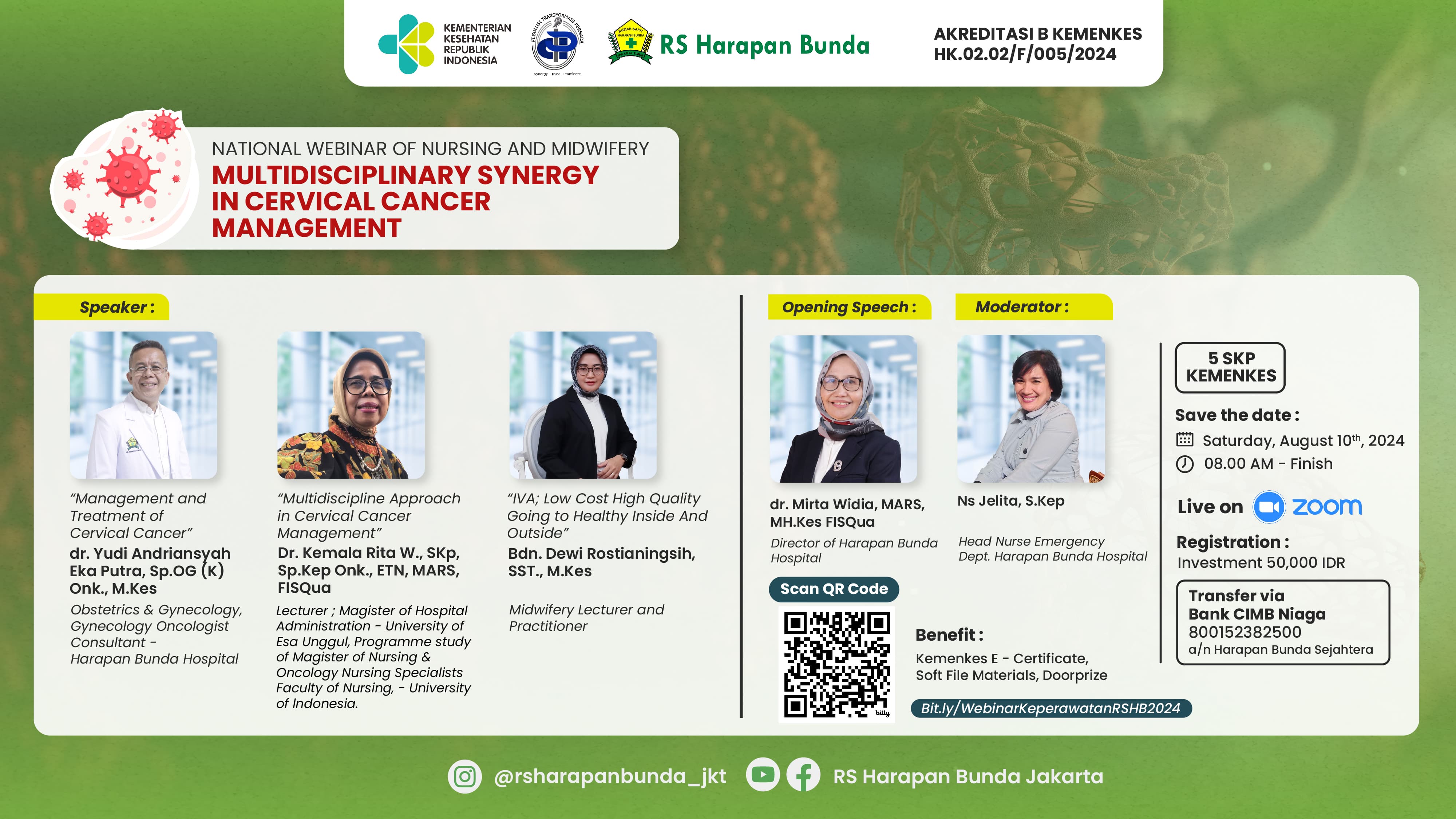WEBINAR NASIONAL KEPERAWATAN. MULTIDISIPLINARY SYNERGY IN THE MANAGEMENT OF CERVICAL CANCER 