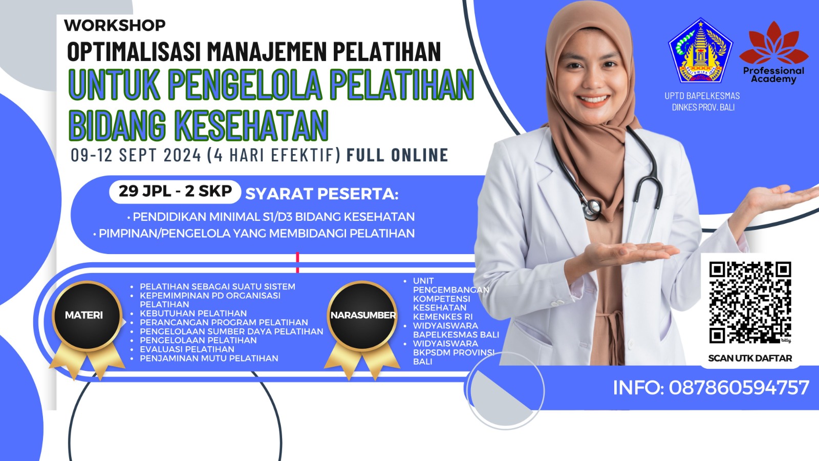 Workshop Optimalisasi Manajemen Pelatihan untuk Pengelola Pelatihan Bidang Kesehatan Batch II