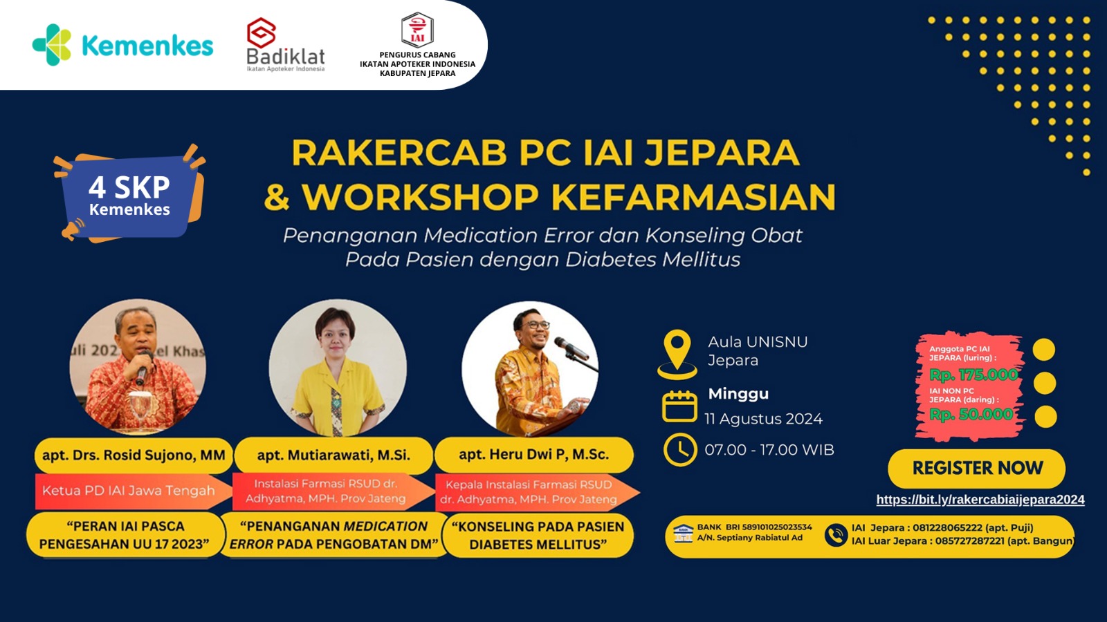 Rakercab dan Workshop Penanganan Medication Error dan Konseling Obat Pada Pasien dengan Diabetes Mellitus