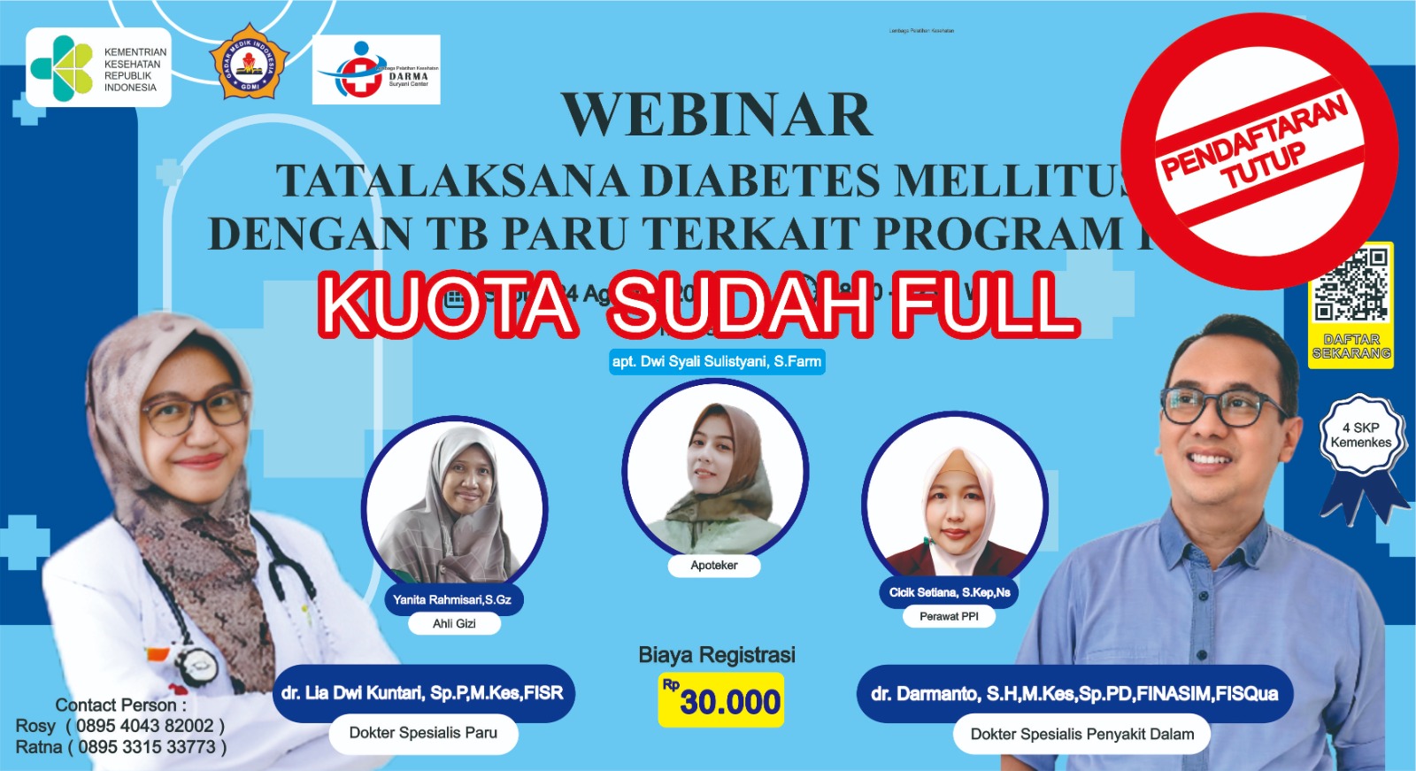 WEBINAR TATALAKSANA DIABETES MELLITUS DENGAN TB PARU TERKAIT PROGRAM PPI
