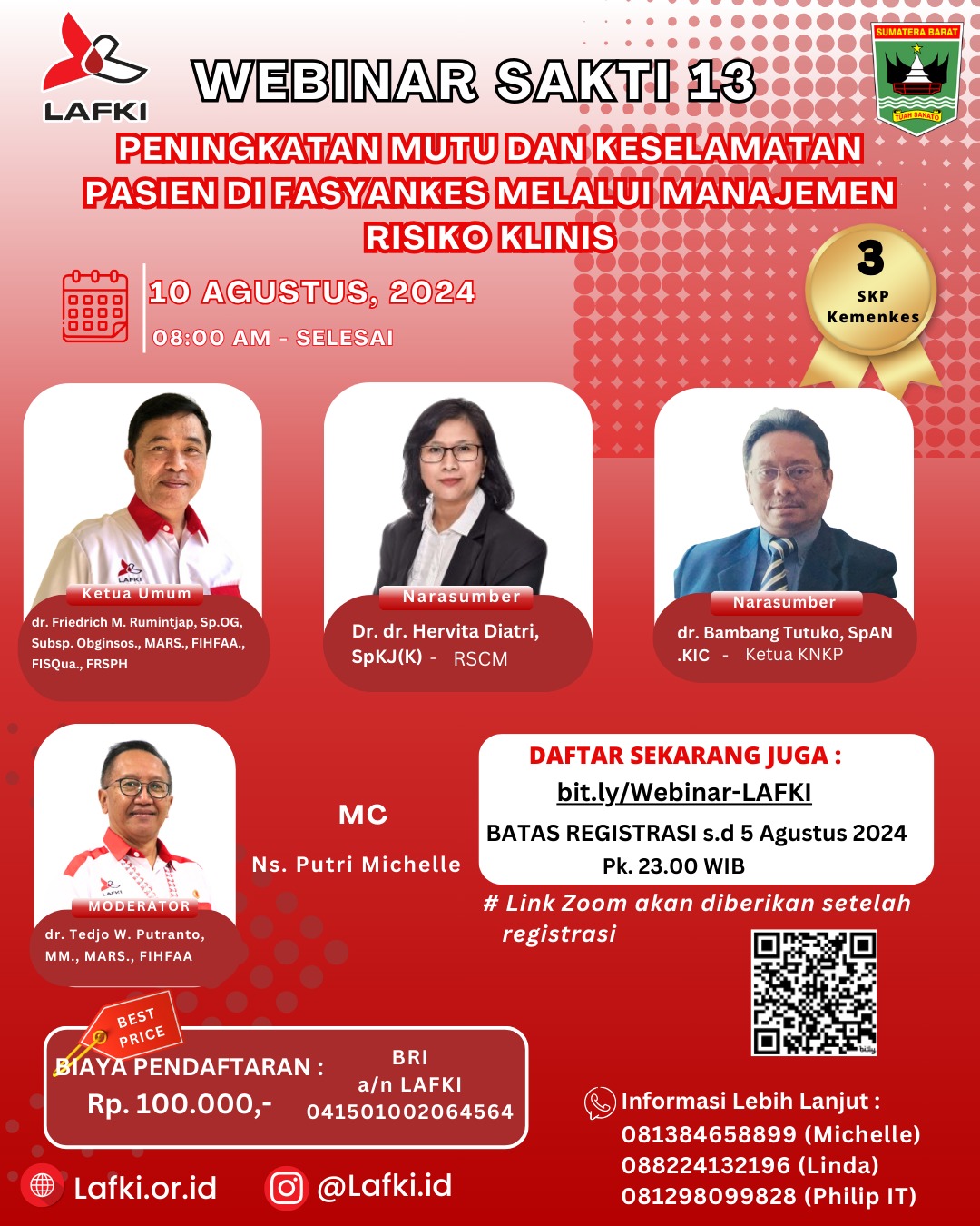 Webinar Peningkatan Mutu dan Keselamatan Pasien di Fasyankes Melalui managemen Resiko Klinis