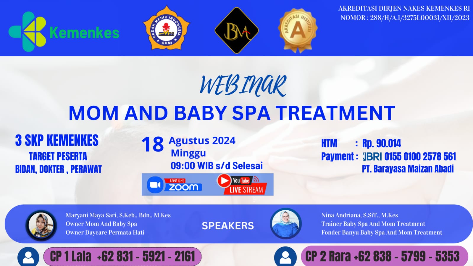 WEBINAR MOM AND BABY SPA TREATMENT