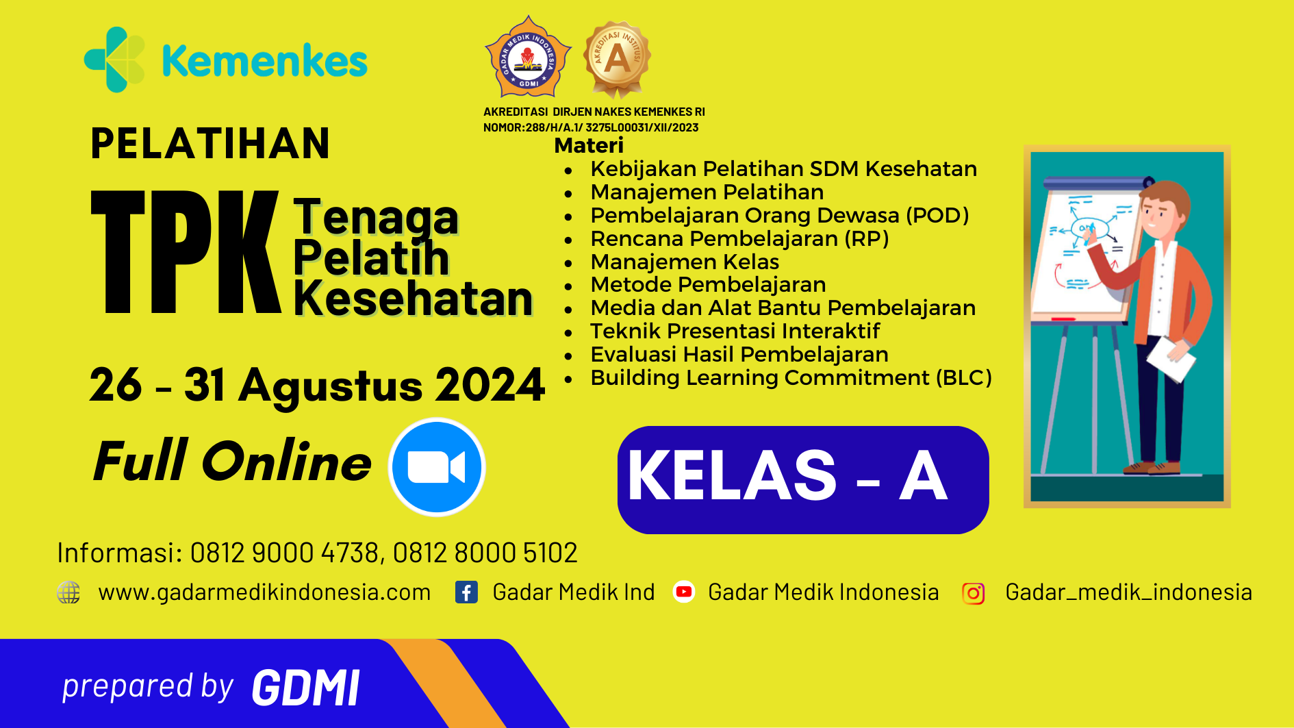 Pelatihan Tenaga Pelatih Kesehatan (TPK) di GADAR Medik Indonesia KELAS A